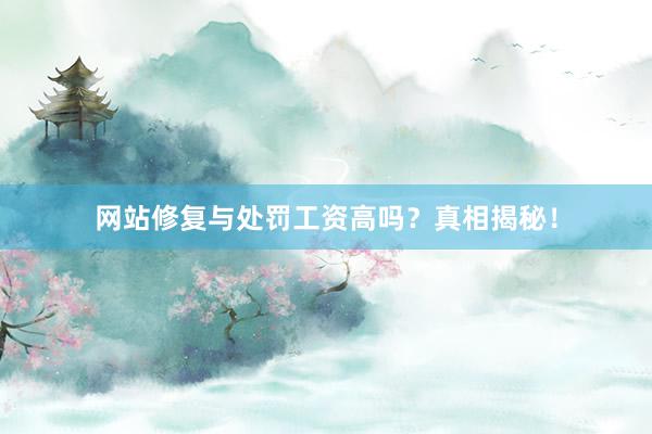 网站修复与处罚工资高吗？真相揭秘！