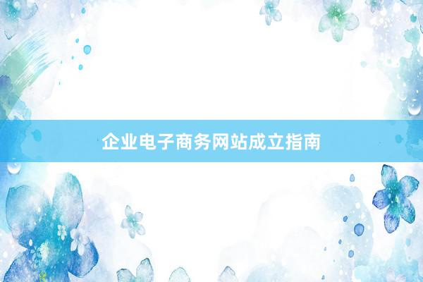 企业电子商务网站成立指南